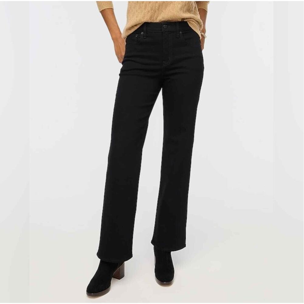 NWT J.Crew Factory Wide-leg Full-length Jean All-day Stretch in Black BU832